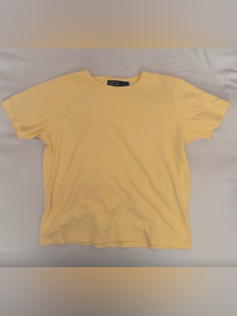 100% cotton pale yellow tee